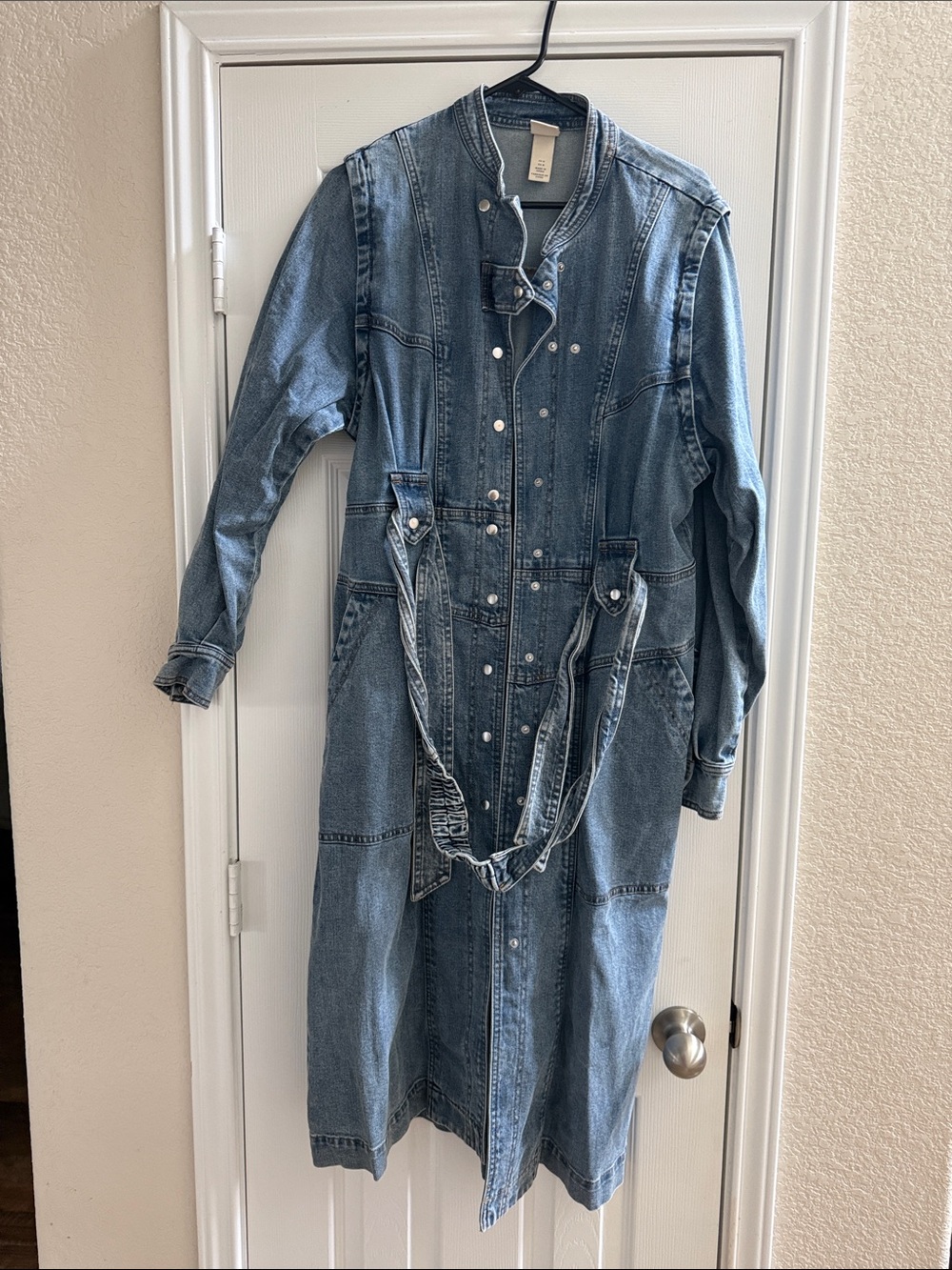 H&M Light Blue Denim Trench Coat